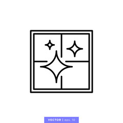 Clean window icon vector illustration design template. Editable stroke.