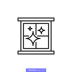 Clean window icon vector illustration design template. Editable stroke.
