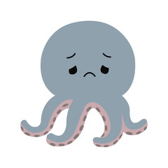 sad octopus cartoon
