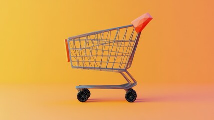 model low poly style vibrating shopping cart