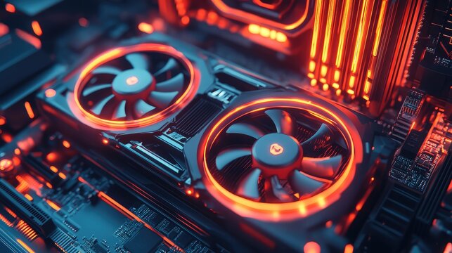 grphics illuminating gpu in a cyberpunk style