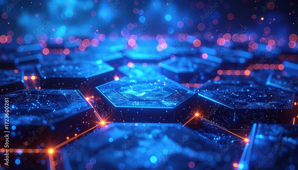 Canvas Prints digital blue internet technology with an abstract fiber optic network explosion of light