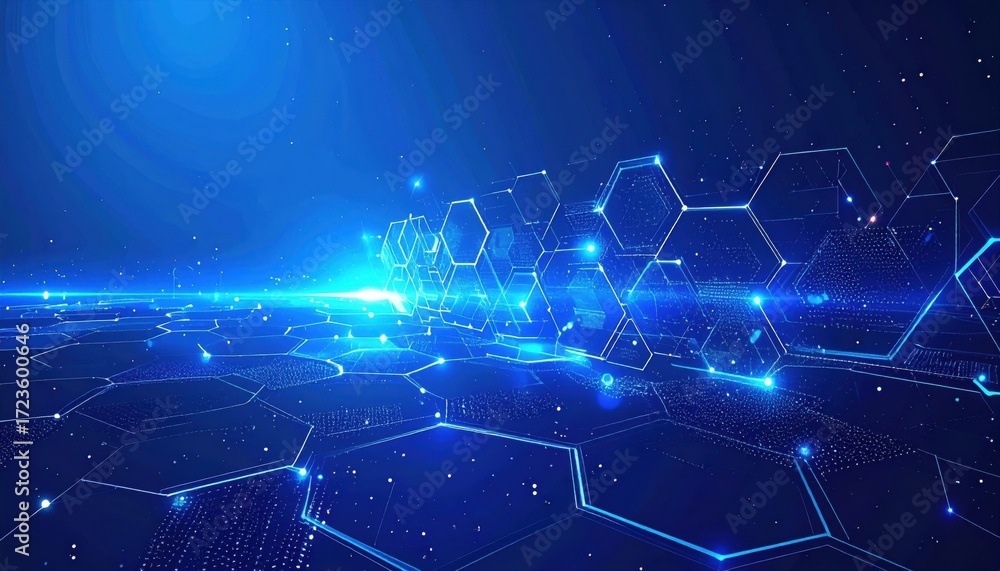 Canvas Prints digital blue internet technology with an abstract fiber optic network explosion of light