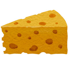Cartoon slice of yellow Swiss cheese
