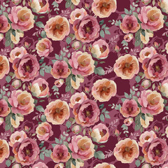 3D Botanical Flower Seamless Allover Pattern Digital Design
