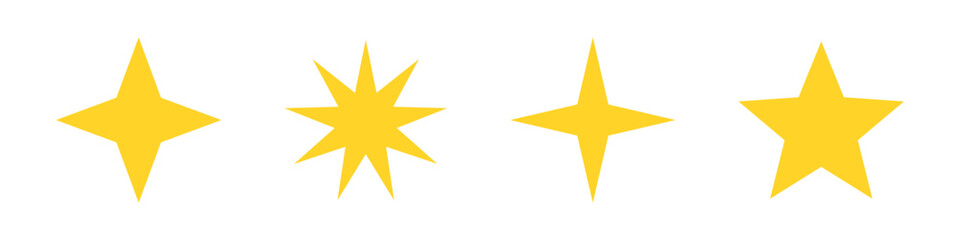 yellow, black starburst badge sticker icon , sale or price tag sticker, retro stars icon , sparkle stars icons