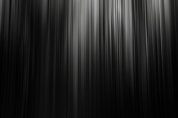 Abstract grayscale image featuring numerous vertical lines of varying shades of dark gray and black, creating a curtain-like effect with subtle light variations
