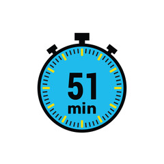 quick timer showing 51 minutes for fast cooking, exercise, or meetings reminder icon on white