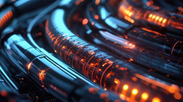 quantum sci fi style network cable layering