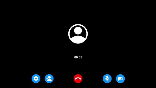 Video call screen overlay with alpha channel, Online meeting video call chat conferencing animation on transparent background
