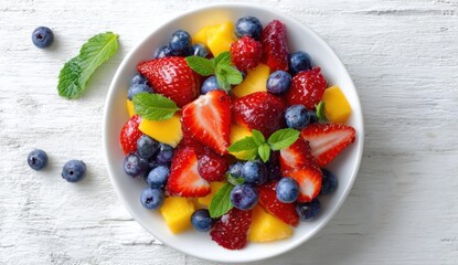 Colorful fruit salad in a bowl (1)
