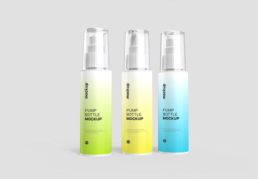 Pump Dispenser Bottle Mockup Set
