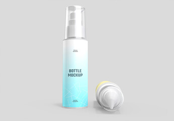 Spary Pump Bottle Mockup Template