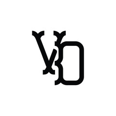 VD monogram logo design letter text name symbol monochrome logotype alphabet character simple logo