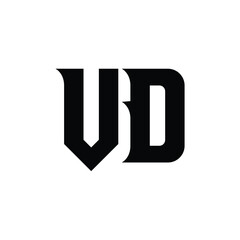 VD monogram logo design letter text name symbol monochrome logotype alphabet character simple logo