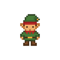 pixel art christmas tree vector icon pixel element for 8 bit game