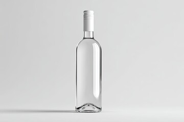 Clear glass wine bottle mockup