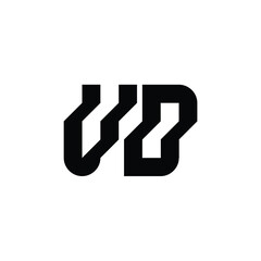 Obraz premium VD monogram logo design letter text name symbol monochrome logotype alphabet character simple logo