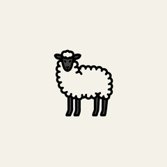 vector illustration of a cartoon sheep