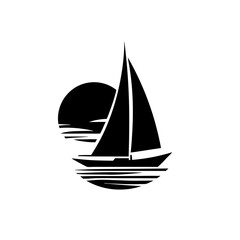 sailing ship on white background