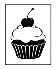 set of cupcakes with cherry