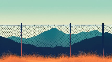 fence infographic depicting an abstract representation of a property fence