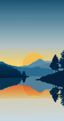 mountain landscape with lake