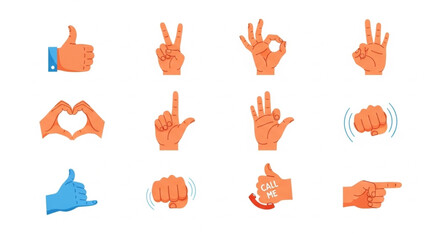 Hand gesture vector illustration set

