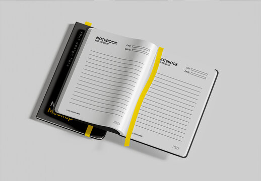 Opened Notebook Mockup Template