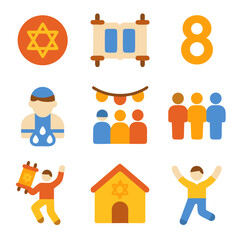 Shmini atzeret and jewish elements with star of david for festive microstock. Suitable for holidaythemed designs, religious concepts, cultural celebrations.