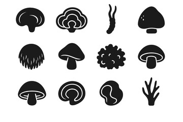 Top wood tail icon reishi cap mushroom vector medicinal antler shape ganoderma