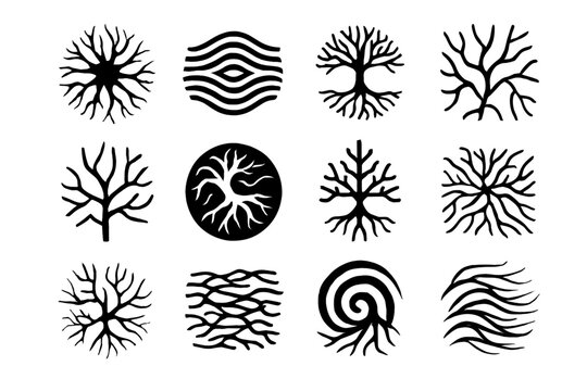 Tangle icon layered pattern wave hybrid maze root inspired shape vector
