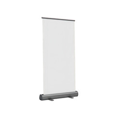 Blank roll up banner stand for advertising on transparent background