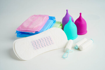 Sanitary hygiene set for women menstrual period cycle protection.