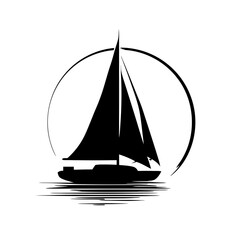 sailing ship on white background