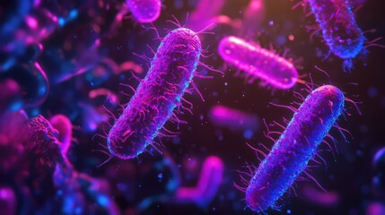 bioluminescence neon glow style of dismantling a bacterial colony
