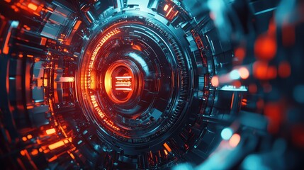 Obraz premium technology sci fi style core emitter