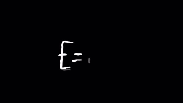 Abstract Science Equations and Molecule Animation on Black Background.