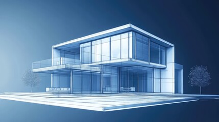 Fototapeta premium design high contrast style x ray of a modern house