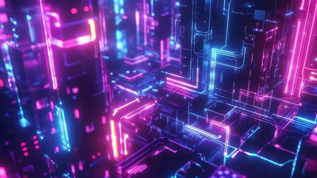 sm stylized animation of a smart lighting system glitch
