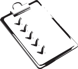 Checklist Icon with Green Tick Marks, Isolated on Vector Illustration.