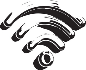 WiFi Signal Icon with Glowing Concentric Rings and Shadow, Isolated on Vector Illustration.