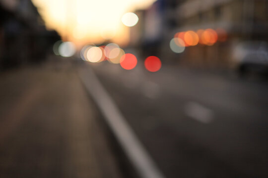 street blur background on the sunset along with road side