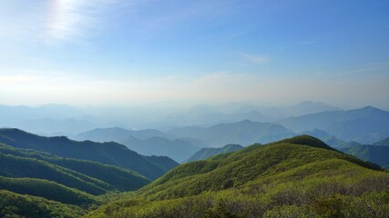 Beautiful natural scenery from Sobaeksan Mountain, Korea