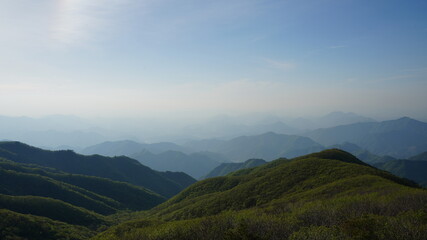 Beautiful natural scenery from Sobaeksan Mountain, Korea