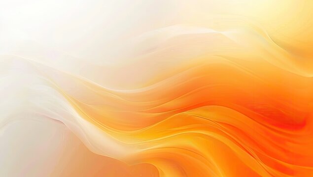 Abstract image featuring flowing, wave-like forms transitioning from soft white to vibrant orange hues.  The gradient creates a sense of movement and depth