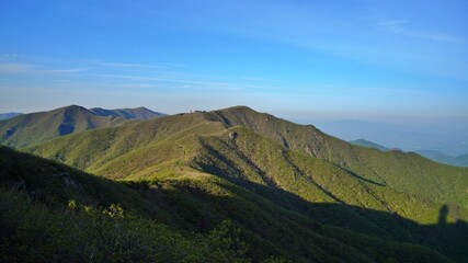 Beautiful natural scenery from Sobaeksan Mountain, Korea