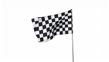 Fototapeta premium High-resolution image of a classic checkered racing flag waving, symbolizing victory and motorsport events.