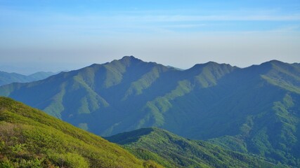 Beautiful natural scenery from Sobaeksan Mountain, Korea