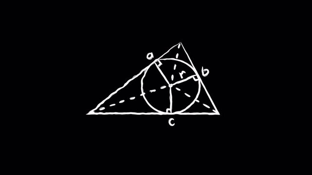 Chalkboard Animation of Mathematical Triangle Concepts.